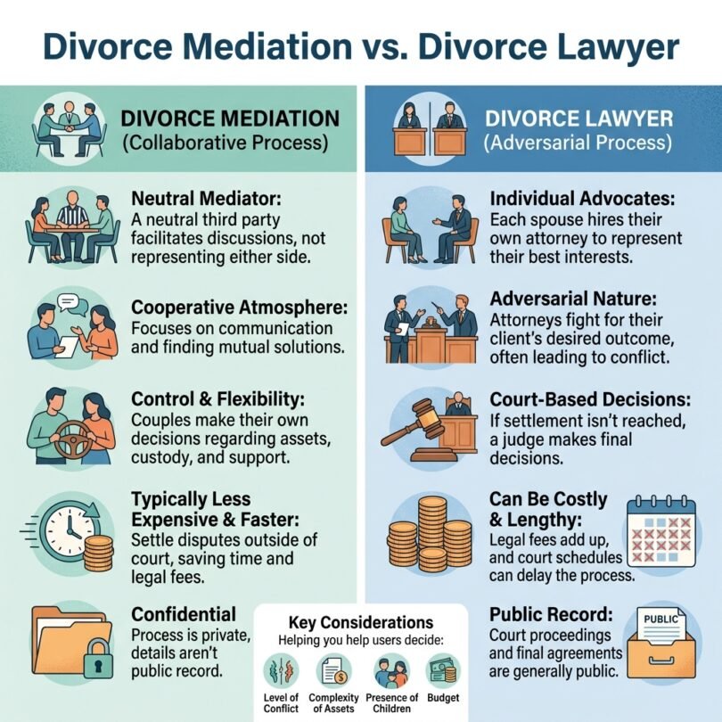 Divorce Mediation vs Divorce Lawyer: Which Is Better?